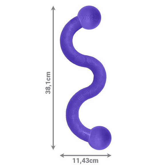KONG Ogee Stick Large 38cm – Curved Floating Dog Toy, Durable Purple Design