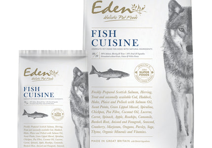 Eden Fish Cuisine Dry Dog Food – Salmon, Herring, Trout Blend, 12kg, Medium & Large Breeds