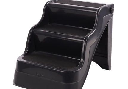 Flamingo Fola Dog Steps Black – Sturdy Plastic Pet Stairs, 38x46x38cm, Supports 50kg