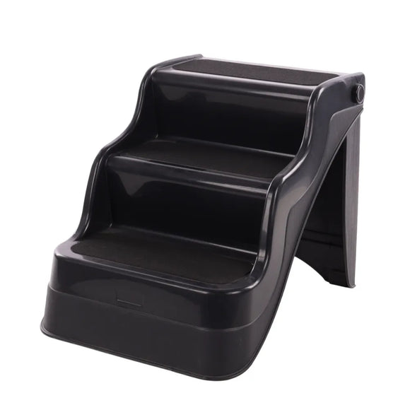 Flamingo Fola Dog Steps Black – Sturdy Plastic Pet Stairs, 38x46x38cm, Supports 50kg