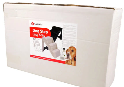 Flamingo Fola Dog Steps Black – Sturdy Plastic Pet Stairs, 38x46x38cm, Supports 50kg