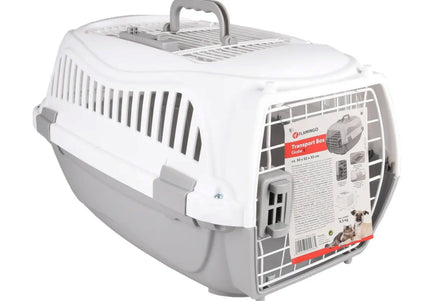 Flamingo Globe Grey Transport Cage S – Compact Durable Carrier, Secure Ventilated Design, 4.5kg Capacity