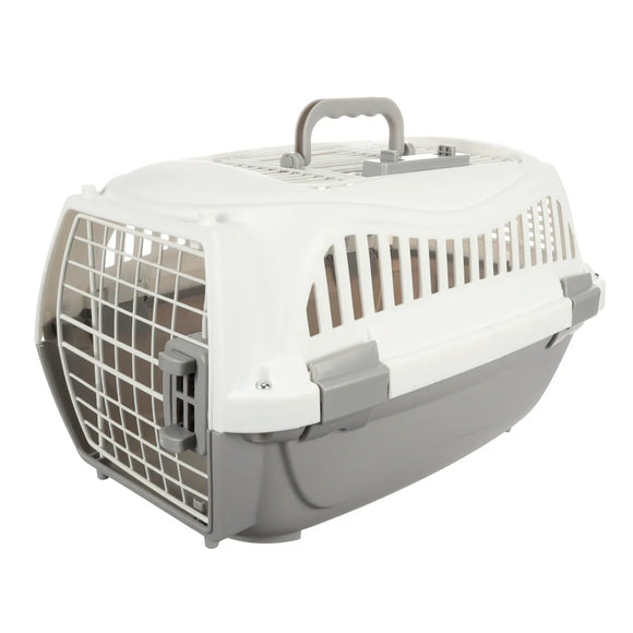 Flamingo Globe Grey Transport Cage S – Compact Durable Carrier, Secure Ventilated Design, 4.5kg Capacity