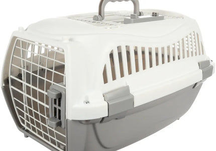 Flamingo Globe Grey Transport Cage M – Sturdy Pet Carrier, Secure Latch, Up to 9kg