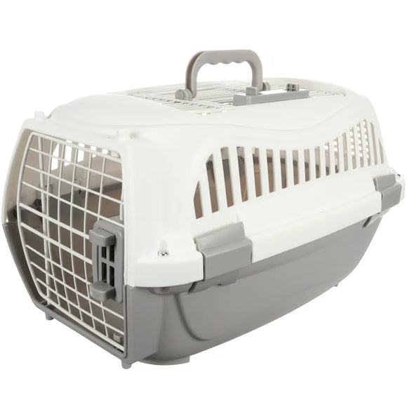Flamingo Globe Grey Transport Cage M – Sturdy Pet Carrier, Secure Latch, Up to 9kg