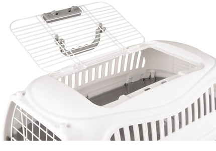Flamingo Globe Grey Transport Cage M – Sturdy Pet Carrier, Secure Latch, Up to 9kg