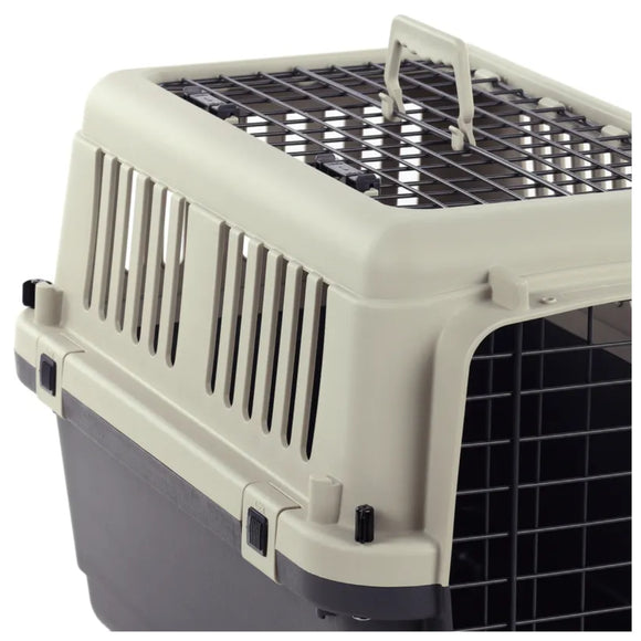 Flamingo Neto Transport Cage Dark Grey S – Solid Carrier, Secure Latch, Lightweight Design, Up to 12kg