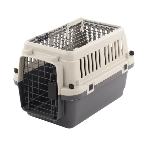 Flamingo Neto Transport Cage Dark Grey XS – Solid Lightweight Carrier, Secure Latch, Up to 7kg