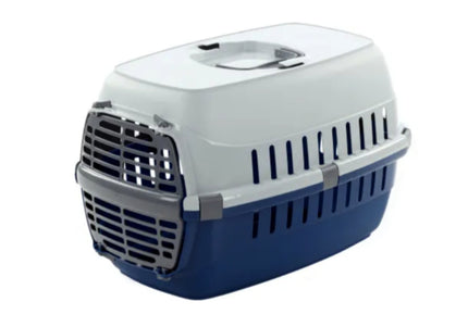 Flamingo Noah 1 Transport Cage – Sturdy Blue Carrier, Ventilated Design, Up to 5kg Pets