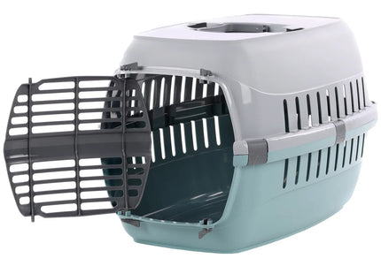 Flamingo Noah 1 Transport Cage – Sturdy Blue Carrier, Ventilated Design, Up to 5kg Pets