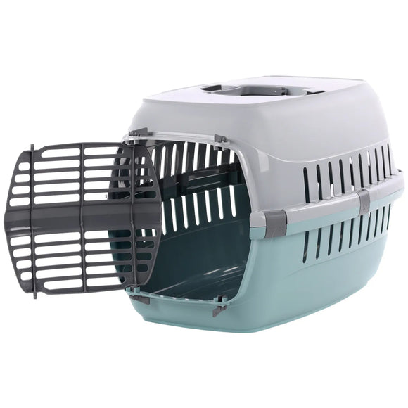 Flamingo Noah 1 Transport Cage – Sturdy Blue Carrier, Ventilated Design, Up to 5kg Pets