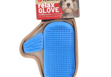 Flamingo Relax Grooming Glove – Soft Hair Removal and Massage Tool with Flexible Bristles