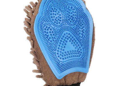 Flamingo Combi Grooming Glove – Dual-Sided Hair Removal and Drying Tool, Ergonomic Design