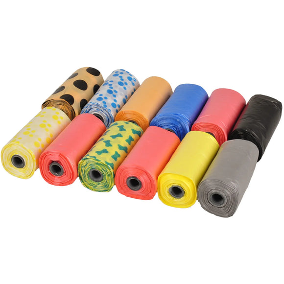 Flamingo Hygienic Poop Bags Spring Mix – Odorless Leakproof Waste Solution, 12x20 Pack