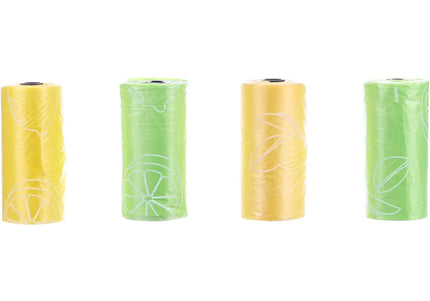 Flamingo Lemon Scented Poop Bags – Durable Leak-Resistant Mix, 4 Rolls of 15 Bags Each