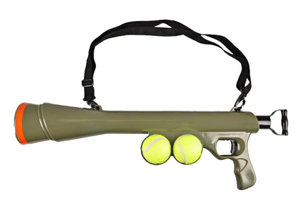 Flamingo Bazooka Tennis Ball Launcher – Long-Range 20m Durable Pet Toy