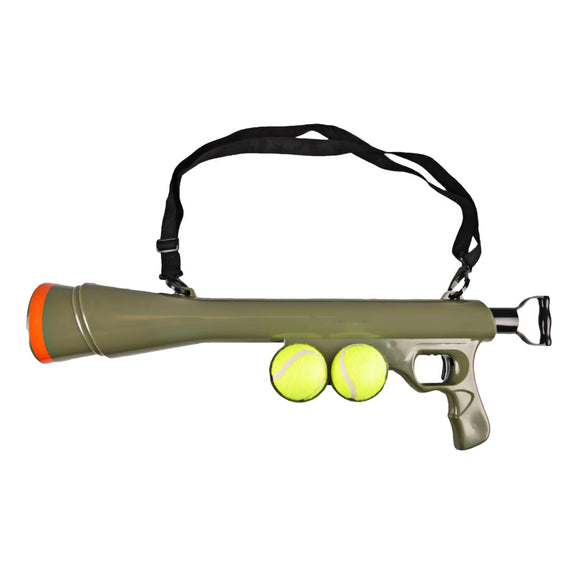 Flamingo Bazooka Tennis Ball Launcher – Long-Range 20m Durable Pet Toy