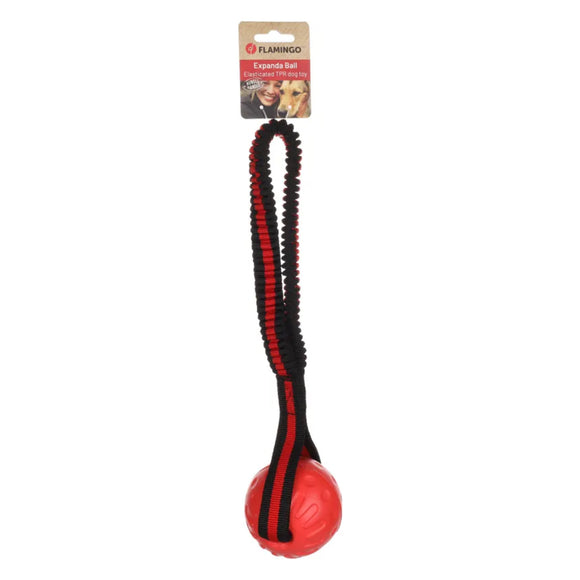 Flamingo Expanda Ball – Black and Red Elastic Handle Toy, Small Size, Durable Design