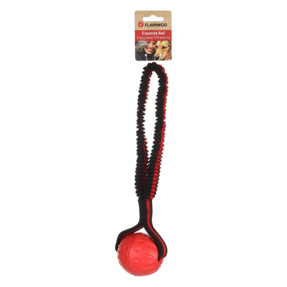 Flamingo Expanda Ball – Black and Red Elastic Handle Toy, Small Size, Durable Design