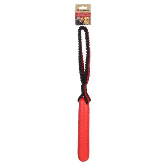 Flamingo Expanda Stick – Durable Dog Fetch Toy with Elastic Handle, Black and Red