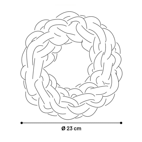 Flamingo Knotted Ring Braided Dog Collar – Blue and Yellow, Small Size, Durable Design