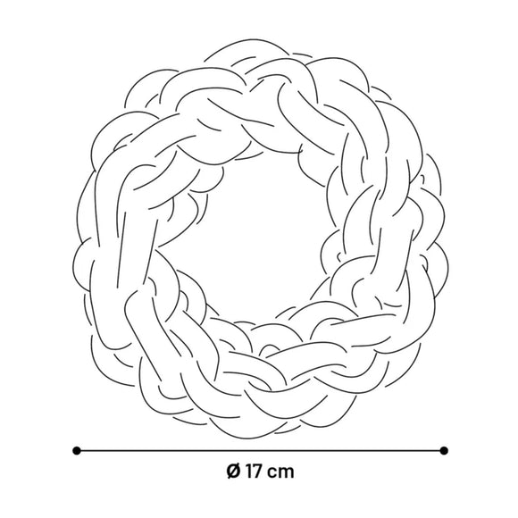 Flamingo Knotted Ring Braided Dog Collar – Blue and Yellow, Small Size, Durable Design