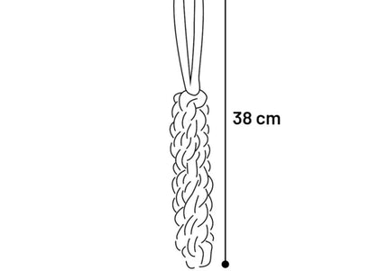 Flamingo Knotted Stick 38cm – Braided Tug Toy, Durable Blue and Yellow Design