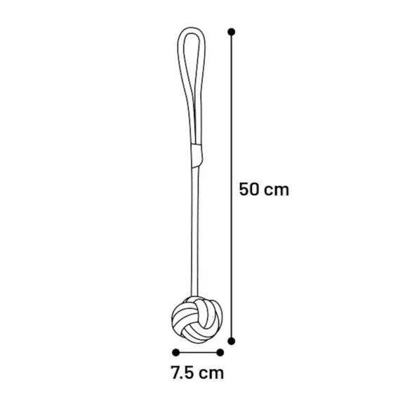 Flamingo Knotted Rope Ball 50cm – Durable Blue and Yellow Play Toy with Sturdy Construction