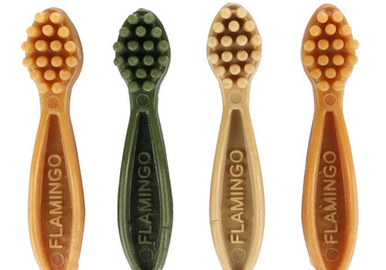 Flamingo Veggie Snacks 10cm – Toothbrush-Shaped Chews, Plant-Based, Promotes Dental Health