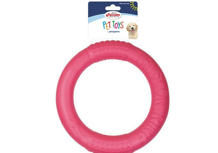 Record Floating Dog Ring Toy 26.5cm – Lightweight Red Throwing Ring, Durable and Buoyant