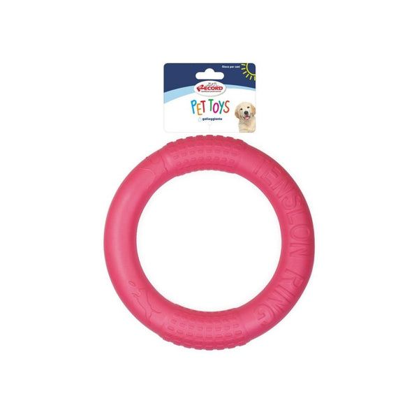 Record Floating Dog Ring Toy 26.5cm – Lightweight Red Throwing Ring, Durable and Buoyant