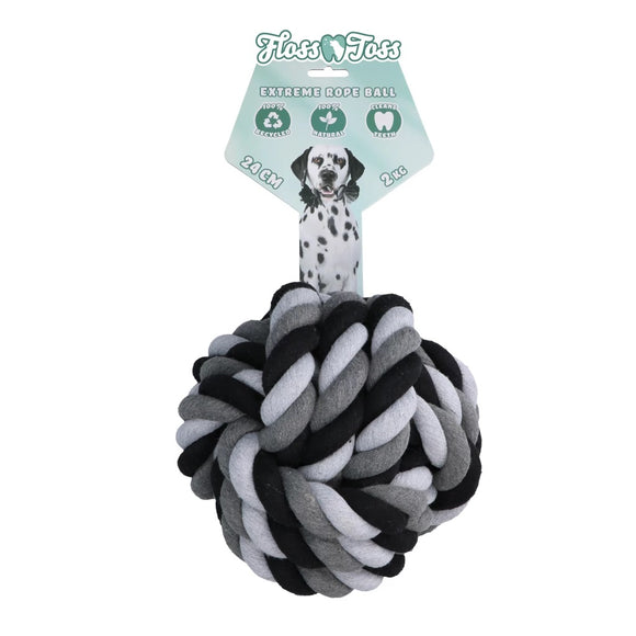 Holland Dental Floss Toss Extreme Rope Ball 24cm – Heavy-Duty Dental Rope Toy for Large Breeds