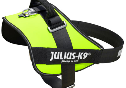 Julius-K9 IDC Powerharness Neon Green – Premium Adjustable Harness, Mini-Mini Size, High-Visibility Design