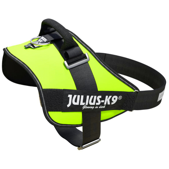 Julius-K9 IDC Powerharness Neon Green – Premium Adjustable Harness, Mini-Mini Size, High-Visibility Design