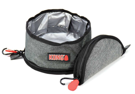 KONG Travel Fold-Up Bowl – Compact Collapsible Water and Food Bowl, Lightweight Design
