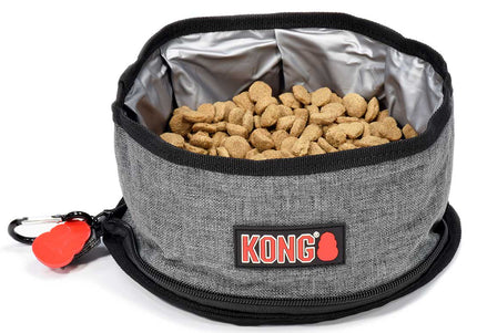 KONG Travel Fold-Up Bowl – Compact Collapsible Water and Food Bowl, Lightweight Design