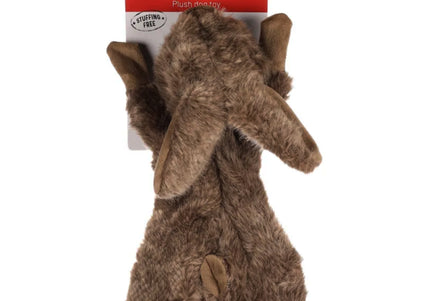 Flamingo Plush Rabbit Dog Toy – Soft Brown Squeaker Toy with Rustling Sound, Small Size