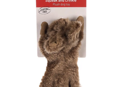 Flamingo Plush Rabbit Dog Toy – Soft Brown Squeaker Toy with Rustling Sound, Small Size