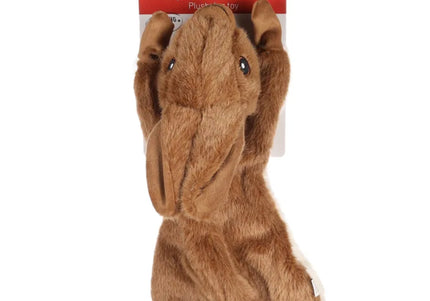 Flamingo Plush Rabbit Dog Toy – Large Light Brown, Rustling and Squeaky, Soft Plush Design