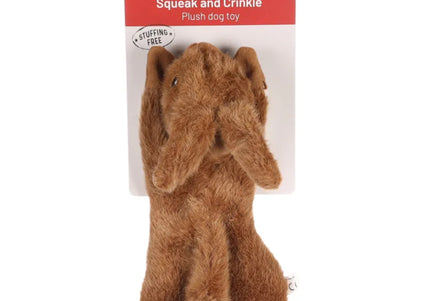 Flamingo Plush Rabbit Dog Toy – Large Light Brown, Rustling and Squeaky, Soft Plush Design