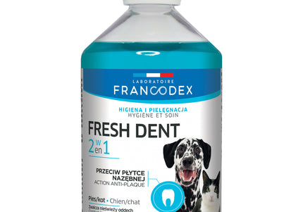 Francodex Fresh Dent 2in1 Oral Hygiene Liquid – Pomegranate Extract Water Additive, 500ml