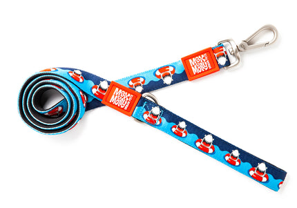 Max&Molly Short Leash Frenzy the Shark – Colorful Shark Pattern, 120cm, Durable City Design