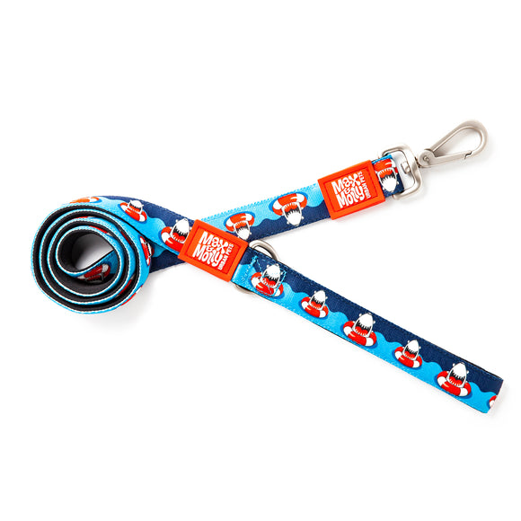 Max&Molly Short Leash Frenzy the Shark – Colorful Shark Pattern, 120cm, Durable City Design