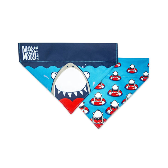 Max&Molly Reversible Bandana Frenzy the Shark – Double-Sided Large Pet Accessory, Fun Design