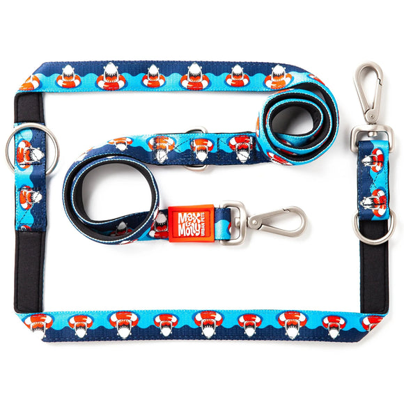 Max&Molly Multi-Leash Frenzy the Shark – Adjustable 200cm Dog Leash with Unique Pattern, Medium