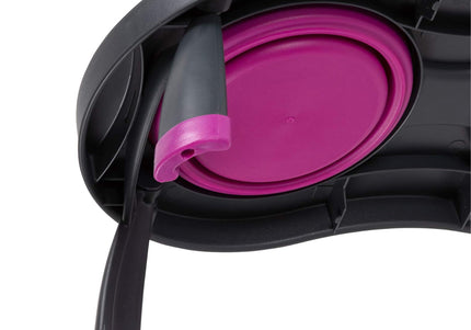 Dexas Double Elevated Feeder Large – Foldable Raised Dog Bowls Stand, Fuchsia, Spacious Design