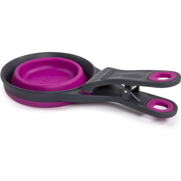 Dexas Collapsible KlipScoop 3in1 Medium 237ml – Foldable Food Scoop with Bag Clip, Purple
