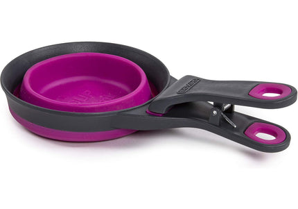 Dexas Collapsible KlipScoop 3in1 Large 473ml – Foldable Food Scoop with Bag Clip, Purple