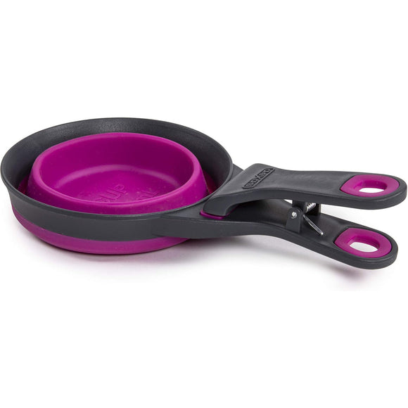 Dexas Collapsible KlipScoop 3in1 Large 473ml – Foldable Food Scoop with Bag Clip, Purple