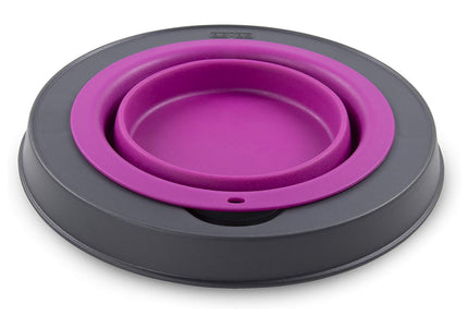 Dexas Popware Collapsible Raised Feeder 946ml – Foldable Elevated Dog Bowl, Fuchsia, Space-Saving Design